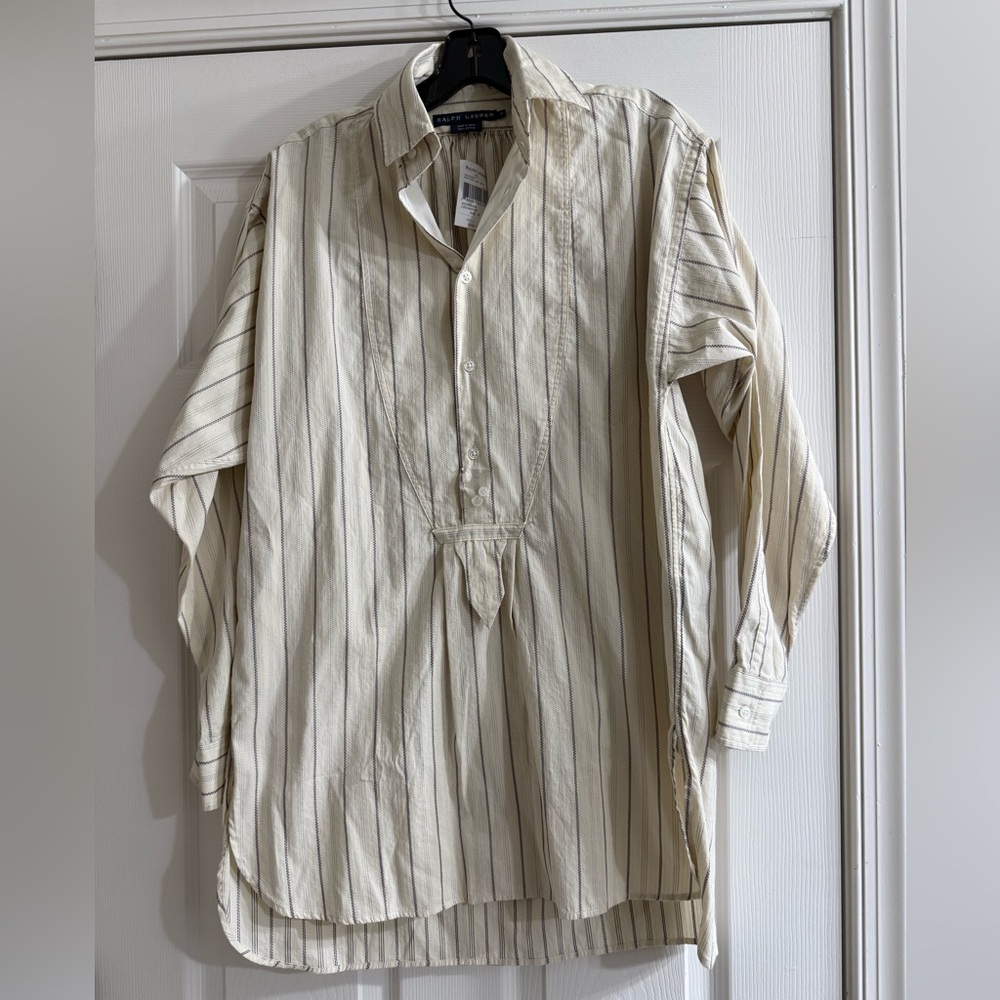 Ralph Lauren Cream with Light Purple Striped Tunic